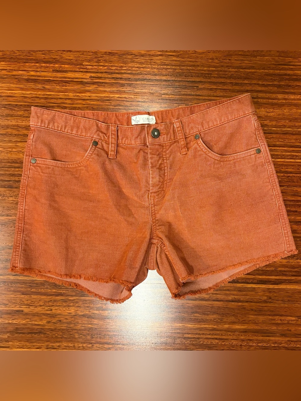 Carve Designs Oahu Corduroy Shorts Women Size 6 Brick Red 4” Organic Cotton